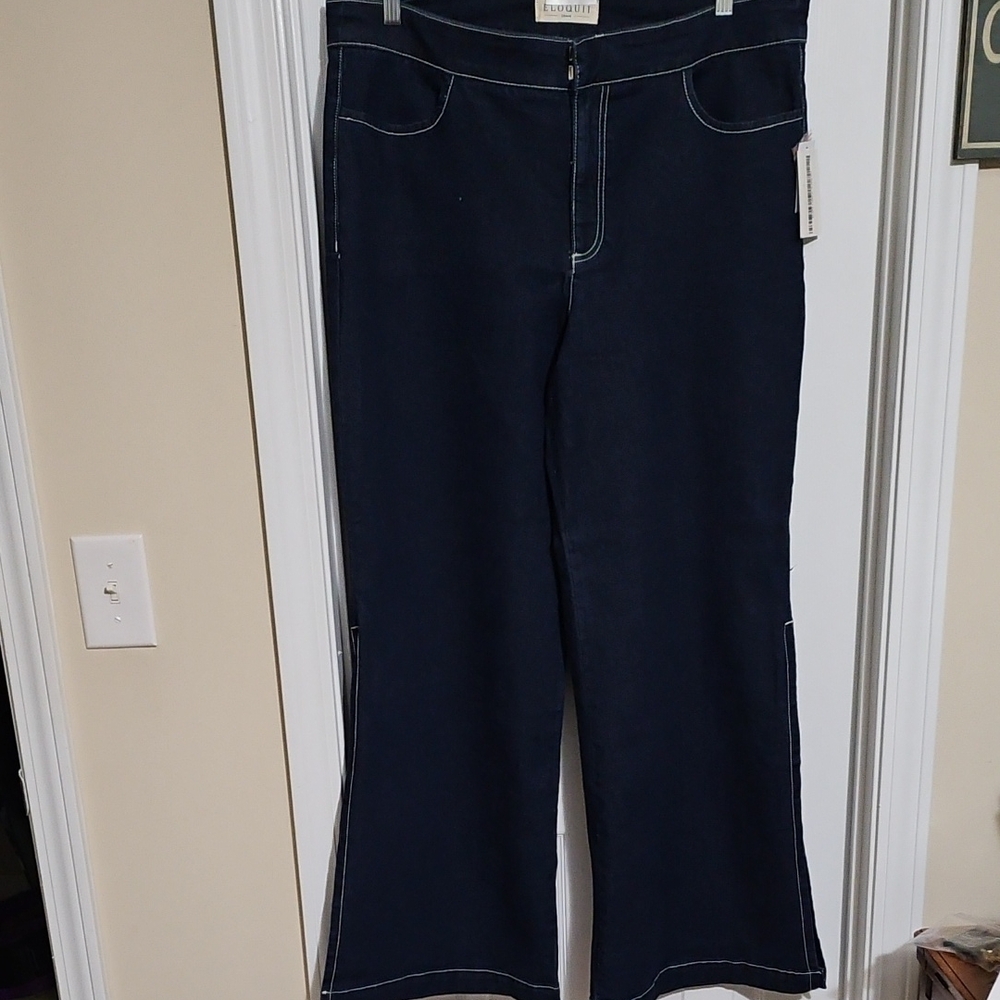 Eloquii Dark Blue Flare Jeans